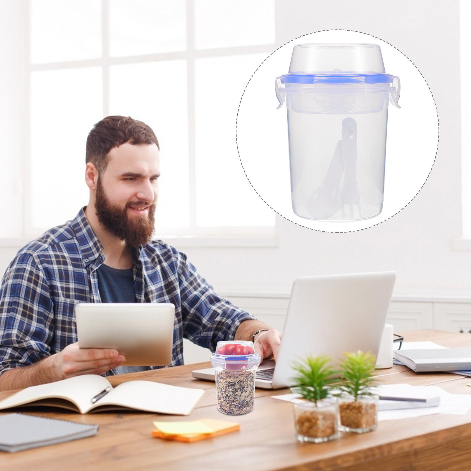 Meal Prep Gym - Conjunto de 2 Potes Herméticos para
