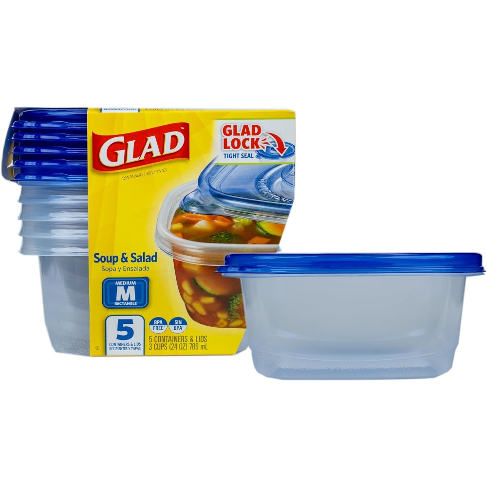 Meal Prep Pasta - Conjunto de 5 Recipientes Herméticos de