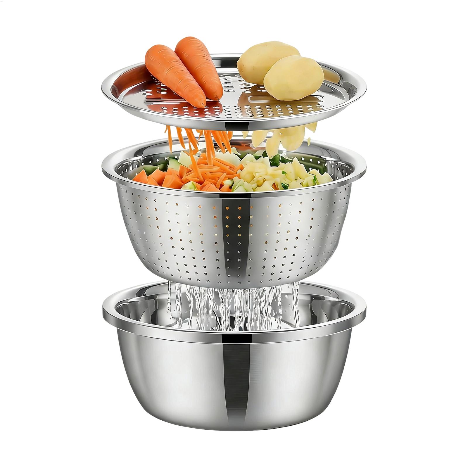Meal Prep Pasta - Cesto Escorredor de Aço Inoxidável 26cm