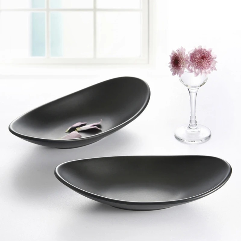 Meal Prep Organizer - Oval preto anel prato bandeja de