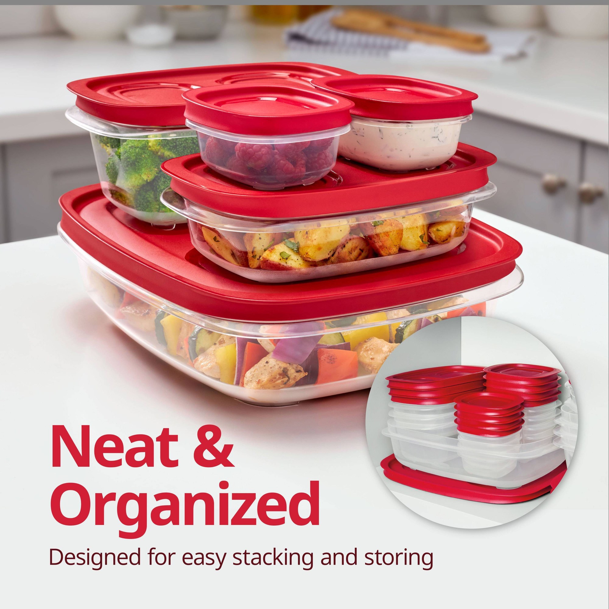 Recipiente Retangular Vermelho - Meal Prep Organizer avaliação e preço